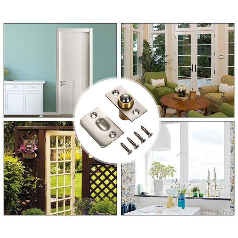 SAISN Ball Catch Door Hardware Closet Door Ball Latch Adjustable Spring Cabinet Latch French Door Catches Pack of 2 (Gold) - Image 5